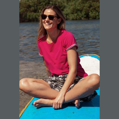 Weird Fish Women's Teya Tee Hot Pink