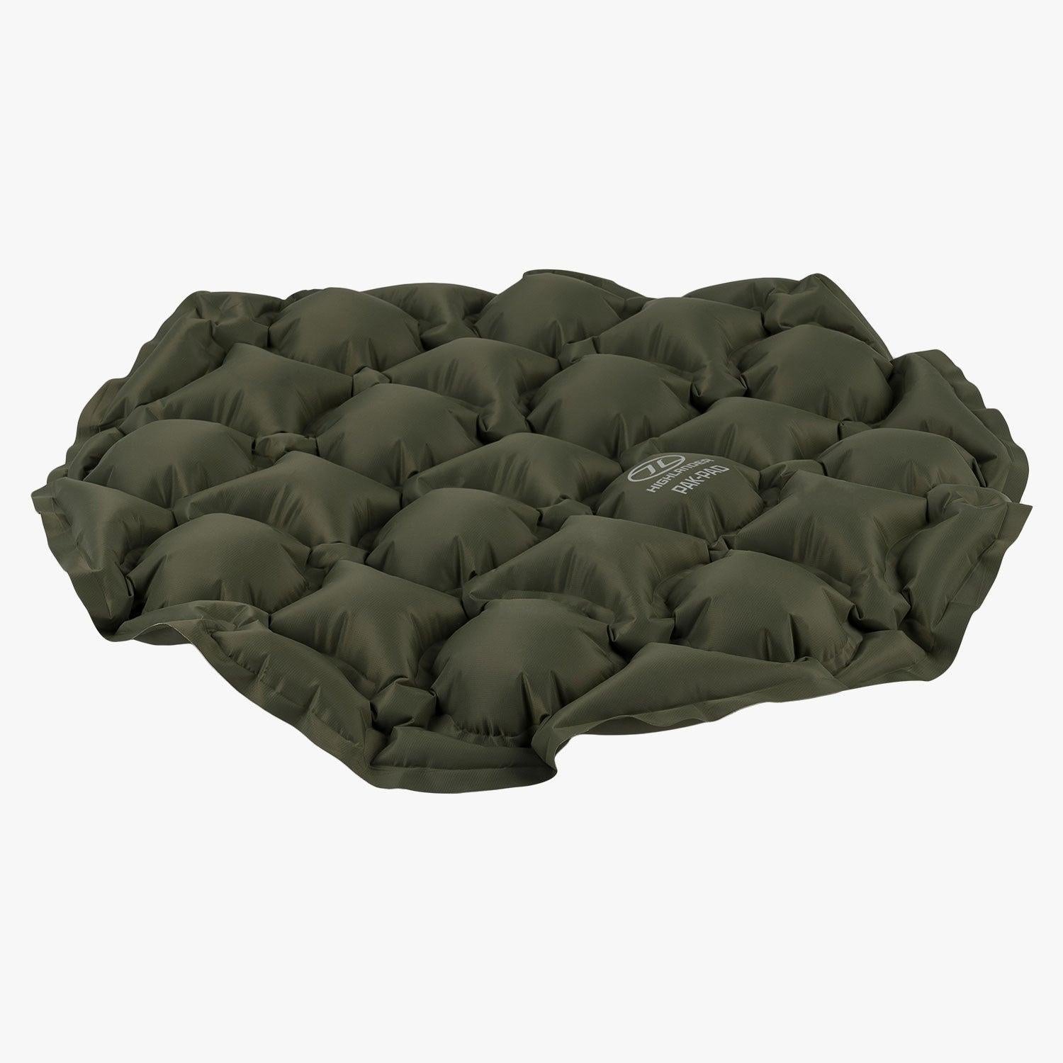 Highlander Pak Pad Air Seat Olive | Inflatable Camping Seat Cushion for Hiking