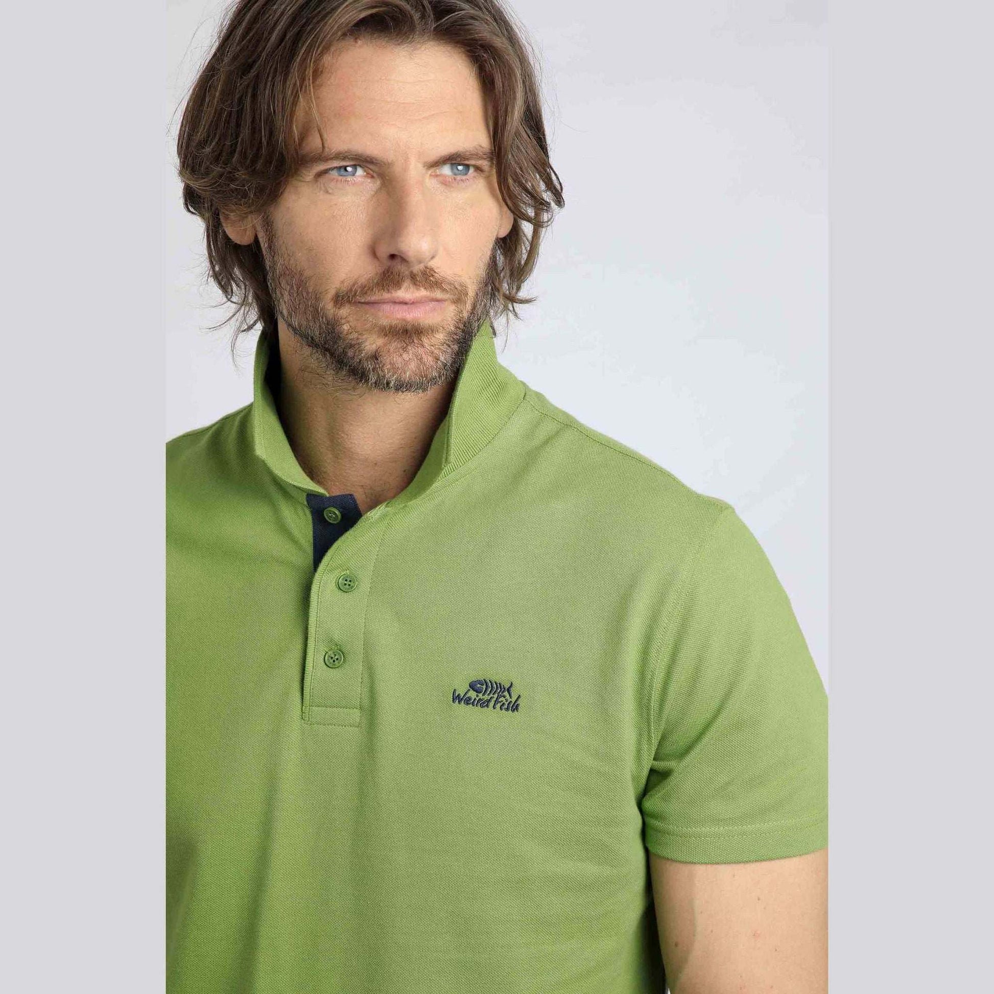 Weird Fish Men's Miles Polo Kiwi