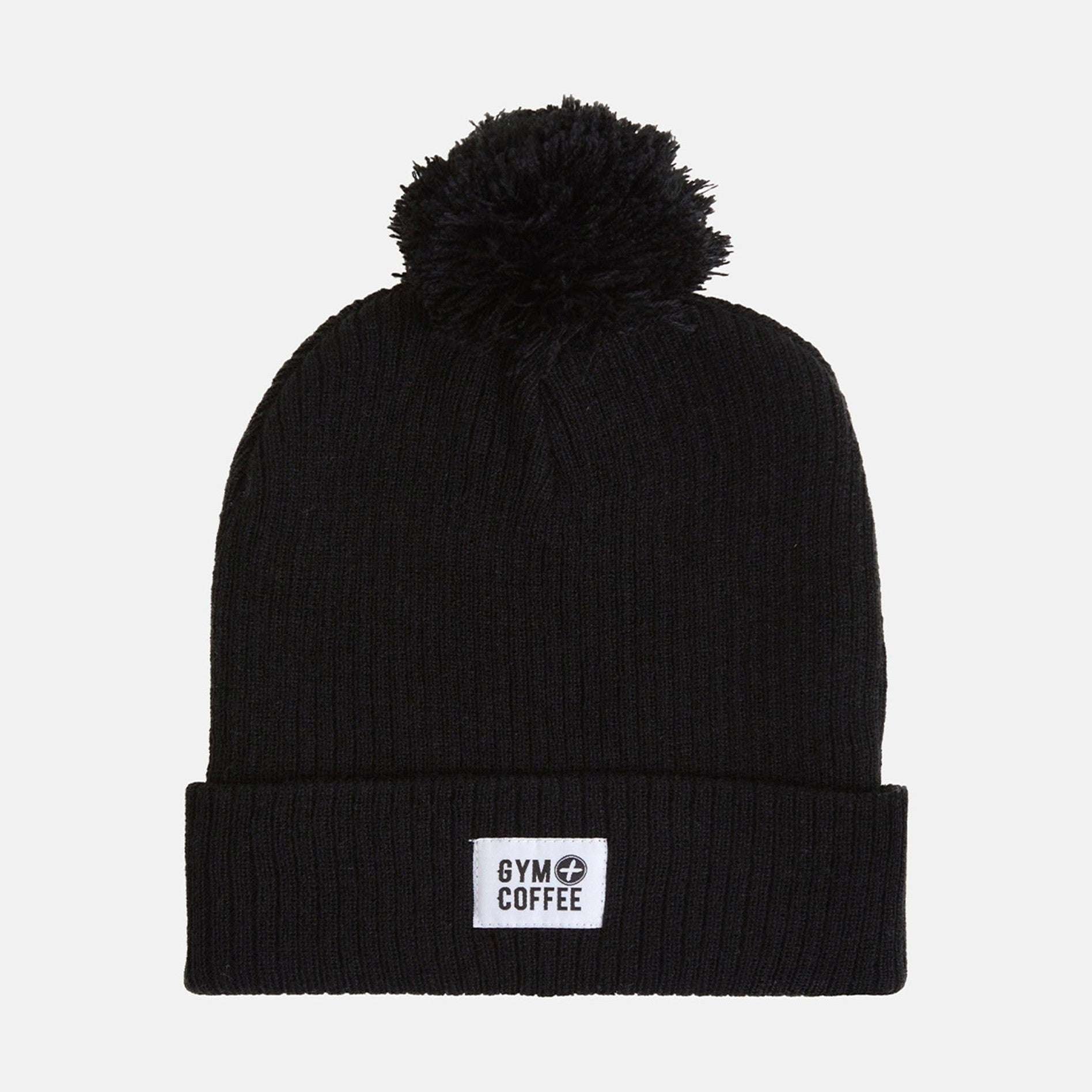 Jet Black Bobble Beanie