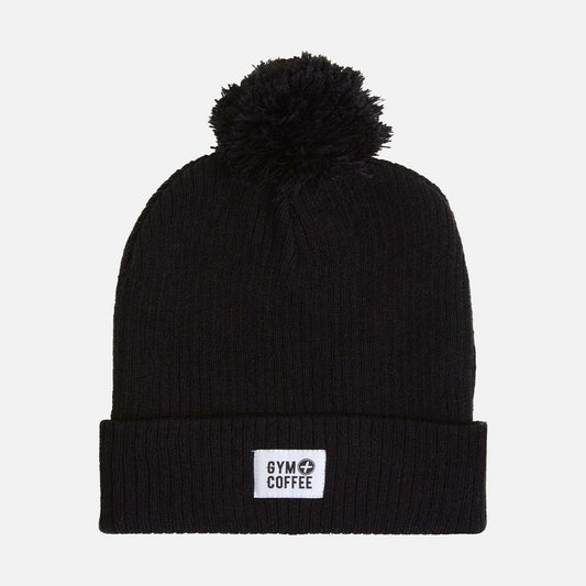 Jet Black Bobble Beanie