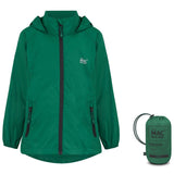Mac In a Sac Origin 2 Edition Kids Jacket - 10, 000 mm Rated - Highly Breathable 8,000 mm - Fully Taped Seams - Color Bottle Green