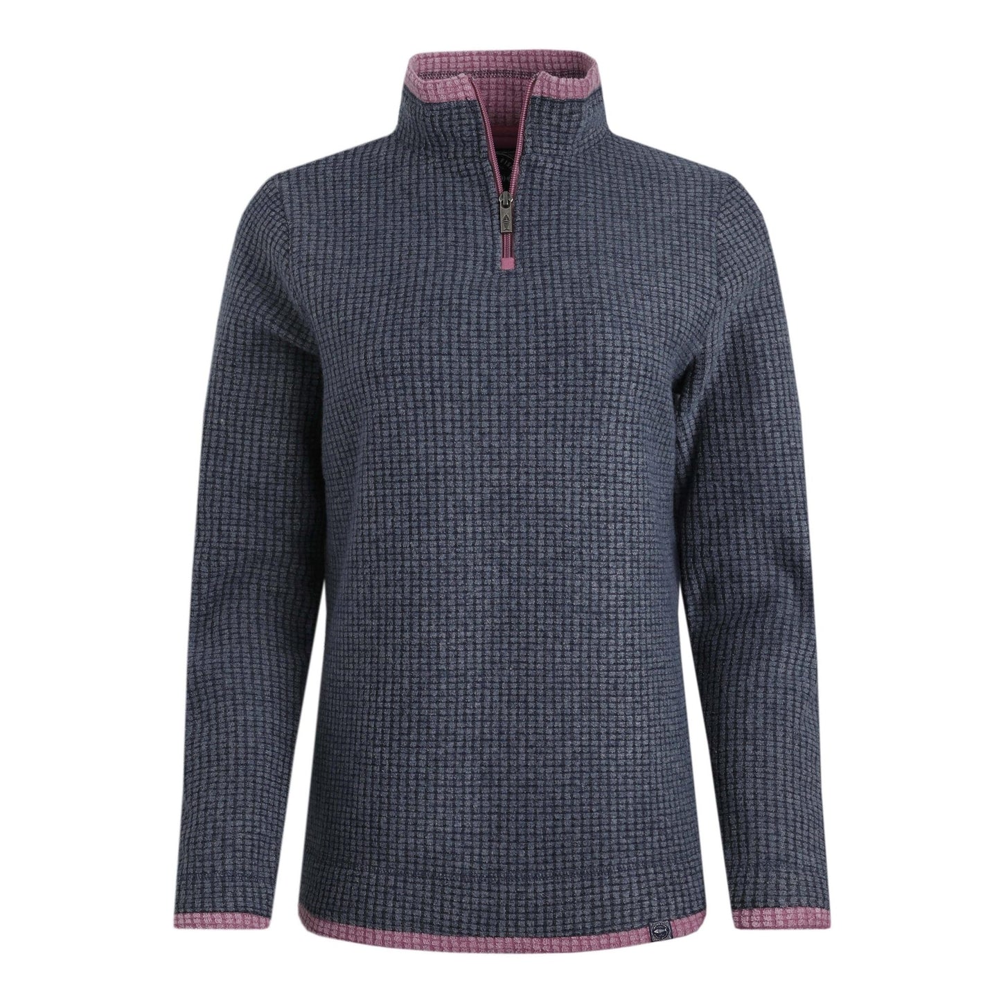 Weird Fish Women's Bey 1/4 Zip Grid Fleece Navy