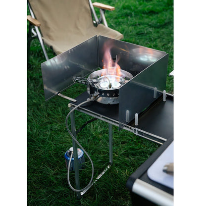 KitchenBox - Complete Camp Kitchen, Includes Stove, Chairs and Cooking Utensils The KitchenBox is a hassle-free kitchen built into a compact box. Easy to carry and designed to fit in your car boot, it sets up in seconds and includes everything you need to