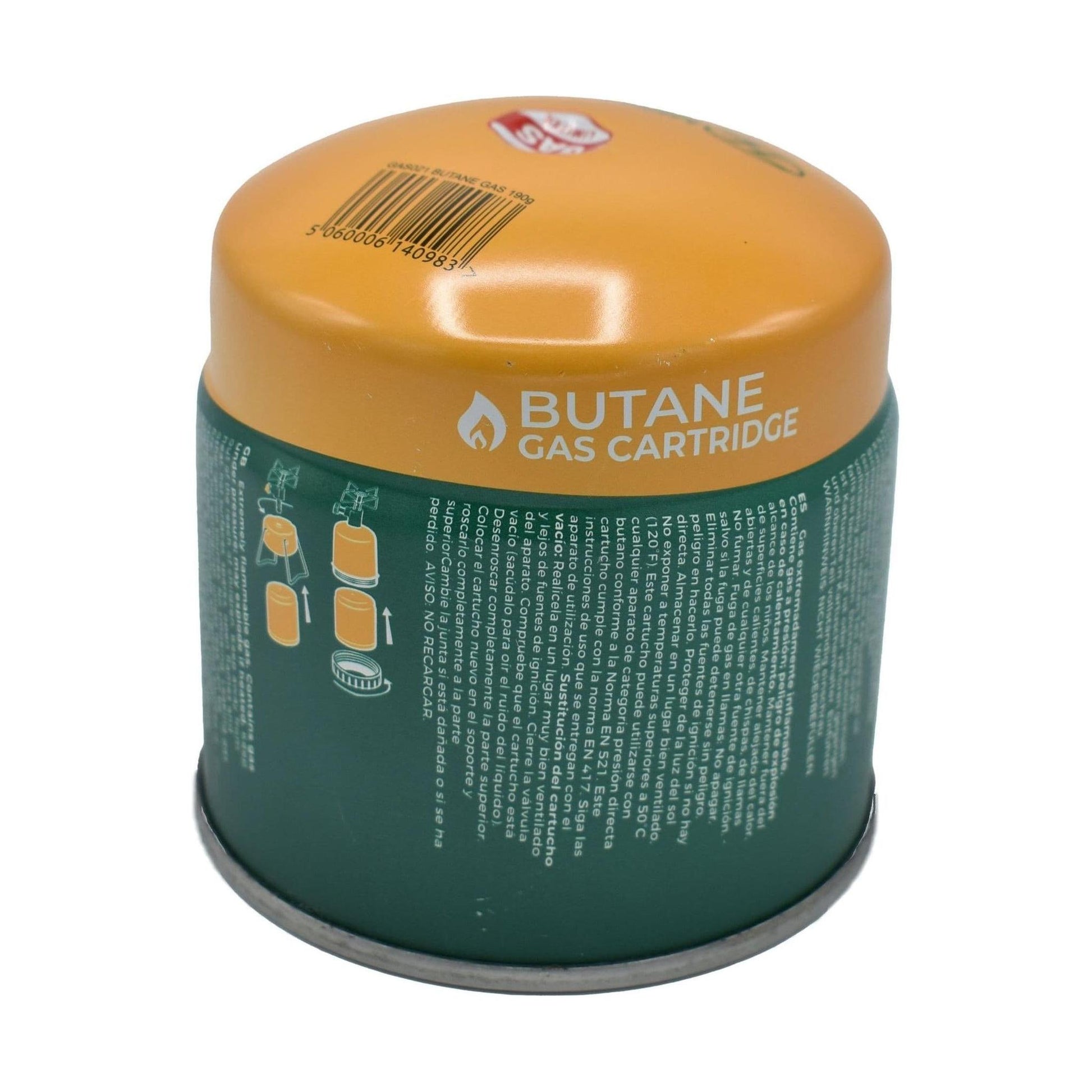 Highlander Pierceable Butane Gas Cartridge - 190g