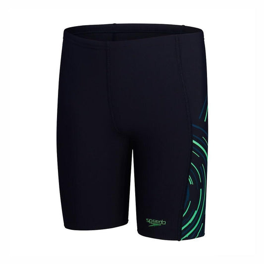 Speedo Boys Plastisol Placement Jammer - True Navy/Harlequin Green/Dark Teal