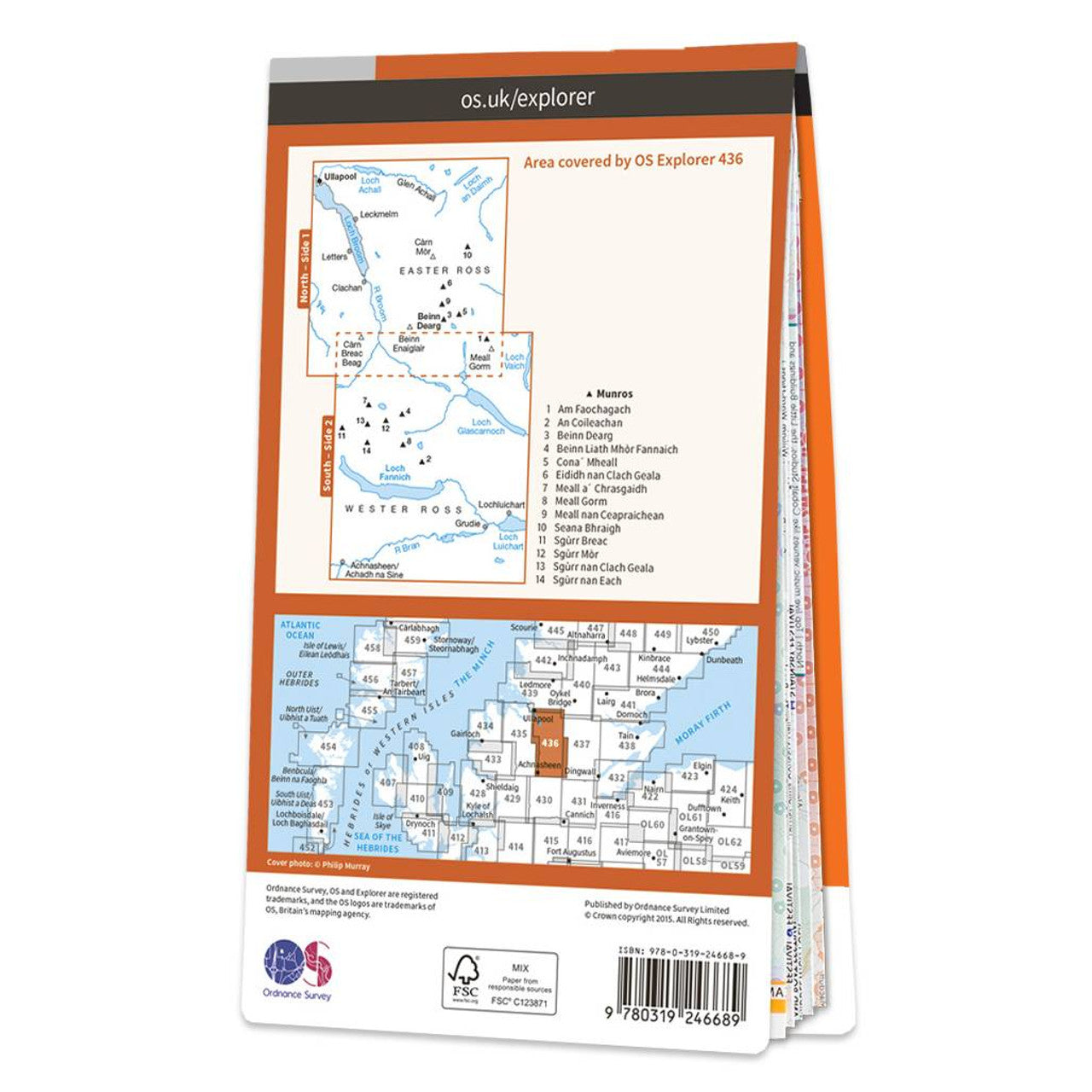 OS Explorer Map Beinn Dearg and Loch Fannich 436