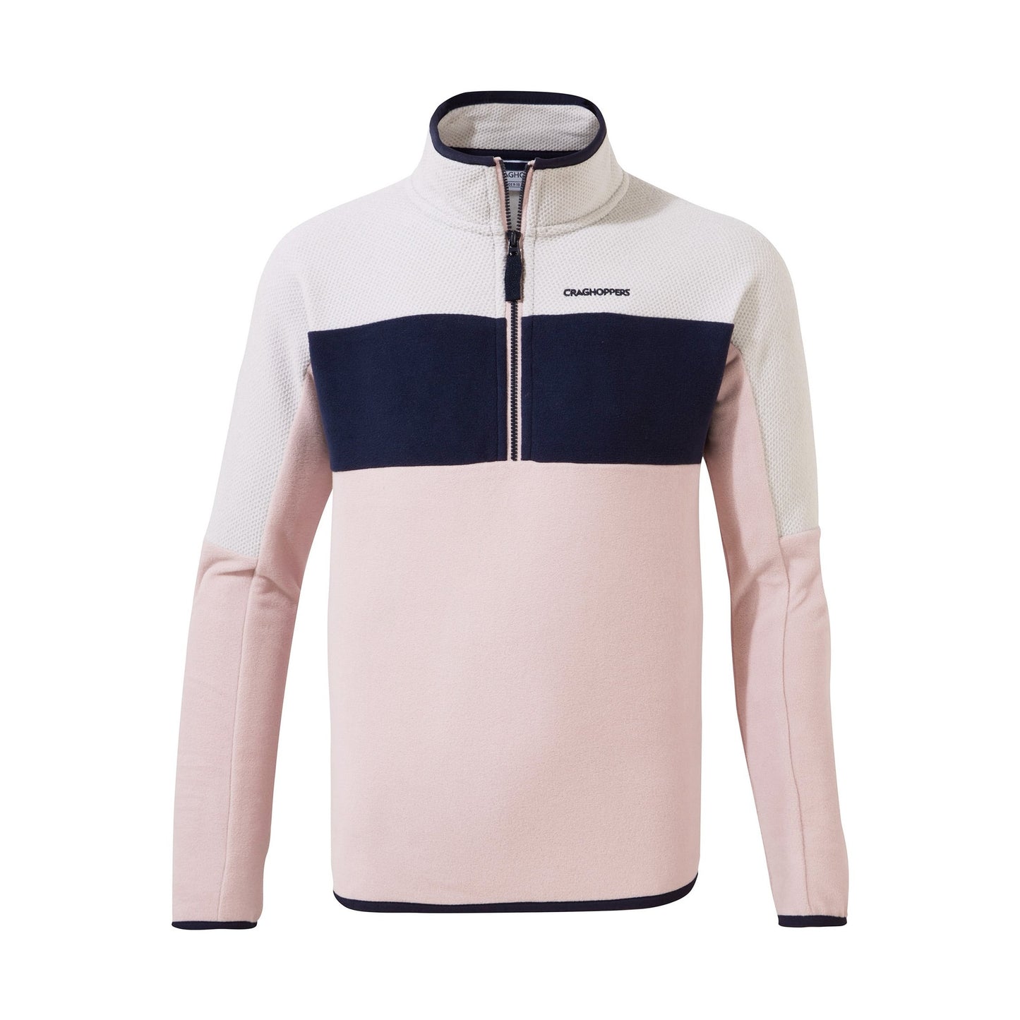 Craghoppers Kid&#039;s Linden Half Zip Fleece Pink Clay/Lunar Grey