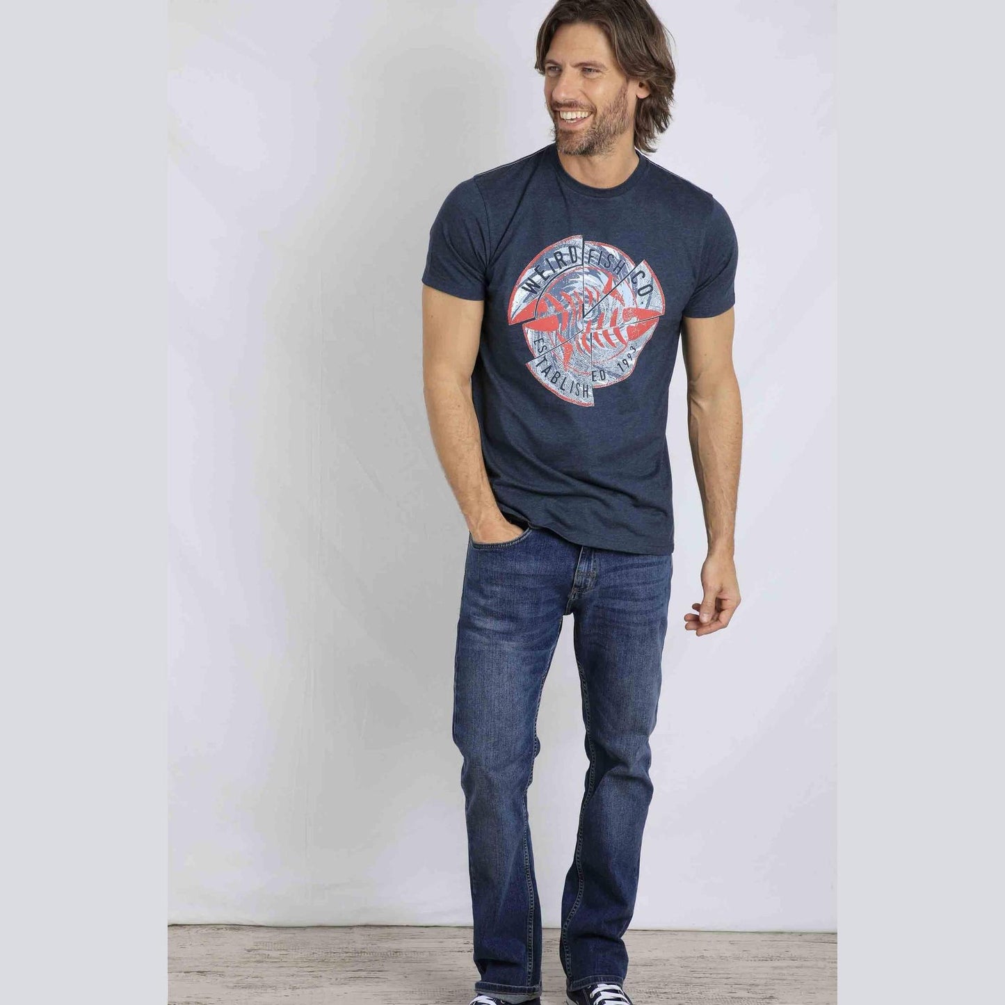 Weird Fish Men's Vortex Tee Navy