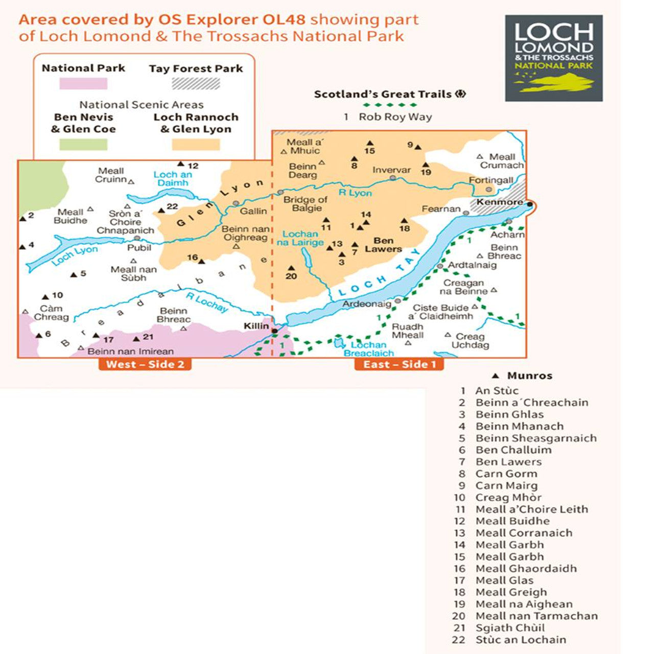 OS Explorer Map Ben Lawers & Glen Lyon OL48