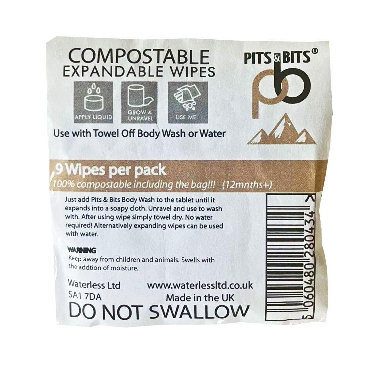 Pits & Bits Expandable Wipes