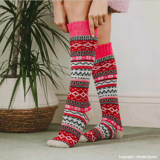 Nordic Socks - Ida Knee High Red