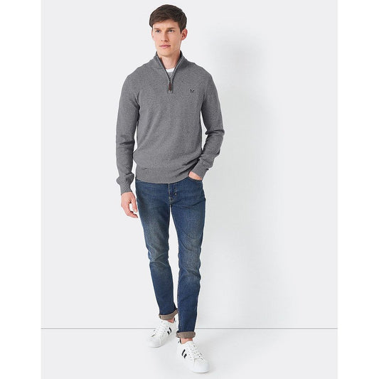 Crew Classic Half Zip Knit Grey Marl