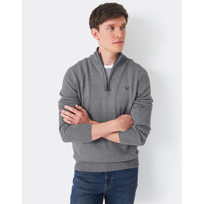 Crew Classic Half Zip Knit Grey Marl