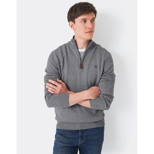 Crew Classic Half Zip Knit Grey Marl