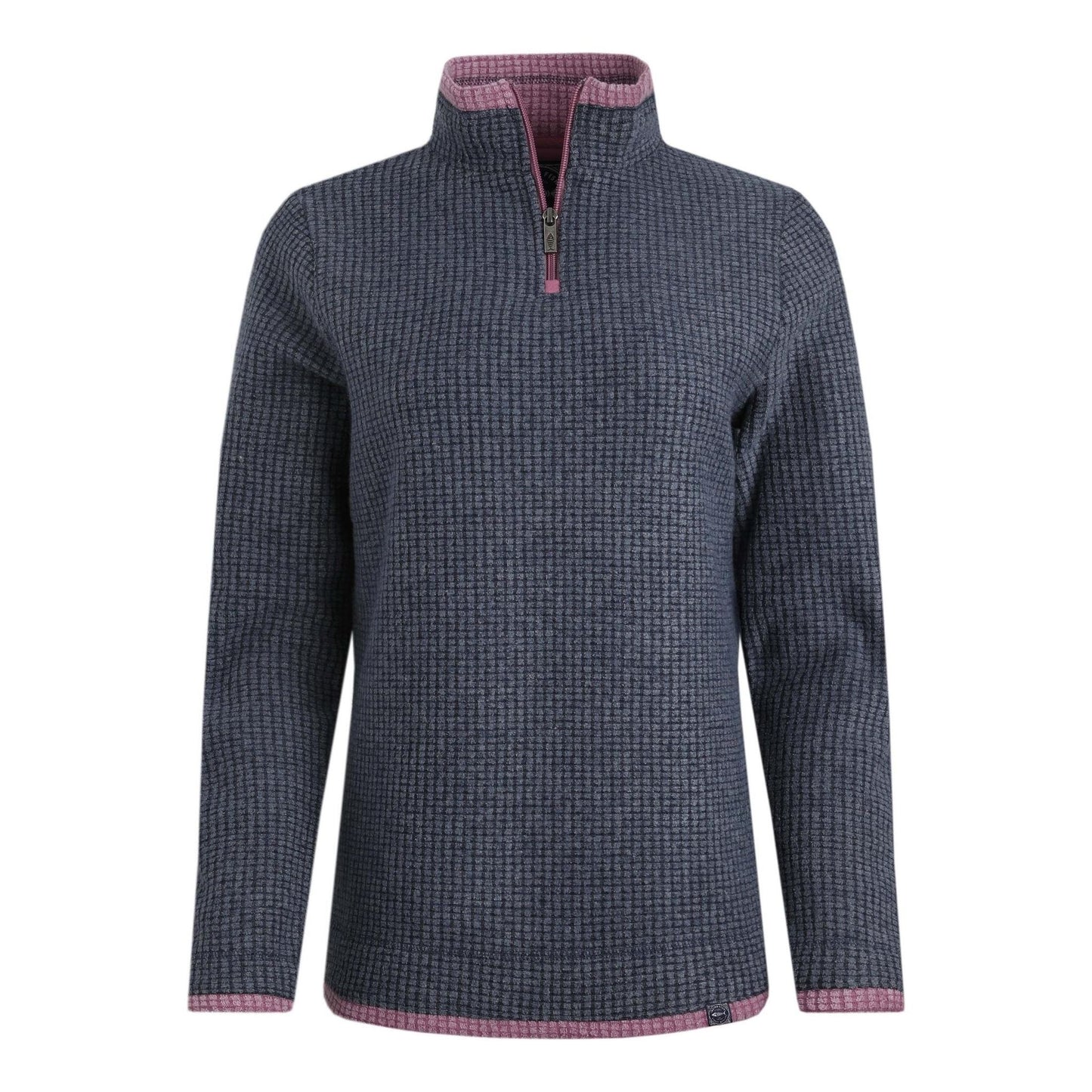 Weird Fish Women's Bey 1/4 Zip Grid Fleece Navy