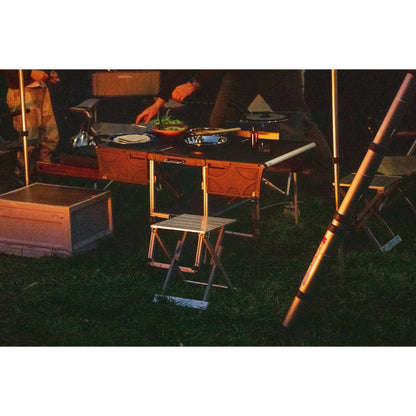 KitchenBox - Complete Camp Kitchen, Includes Stove, Chairs and Cooking Utensils The KitchenBox is a hassle-free kitchen built into a compact box. Easy to carry and designed to fit in your car boot, it sets up in seconds and includes everything you need to