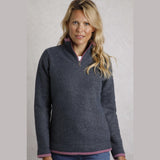 Weird Fish Women's Bey 1/4 Zip Grid Fleece Navy