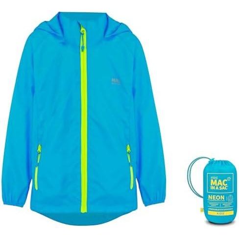 Mac In a Sac Origin 2 Edition Kids Jacket - 10, 000 mm Rated - Color Neon Blue