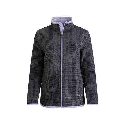 Weird Fish Ariana Eco Full Zip Grid Fleece Washed Black