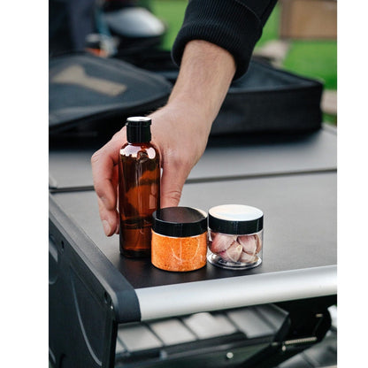 KitchenBox - Complete Camp Kitchen, Includes Stove, Chairs and Cooking Utensils The KitchenBox is a hassle-free kitchen built into a compact box. Easy to carry and designed to fit in your car boot, it sets up in seconds and includes everything you need to