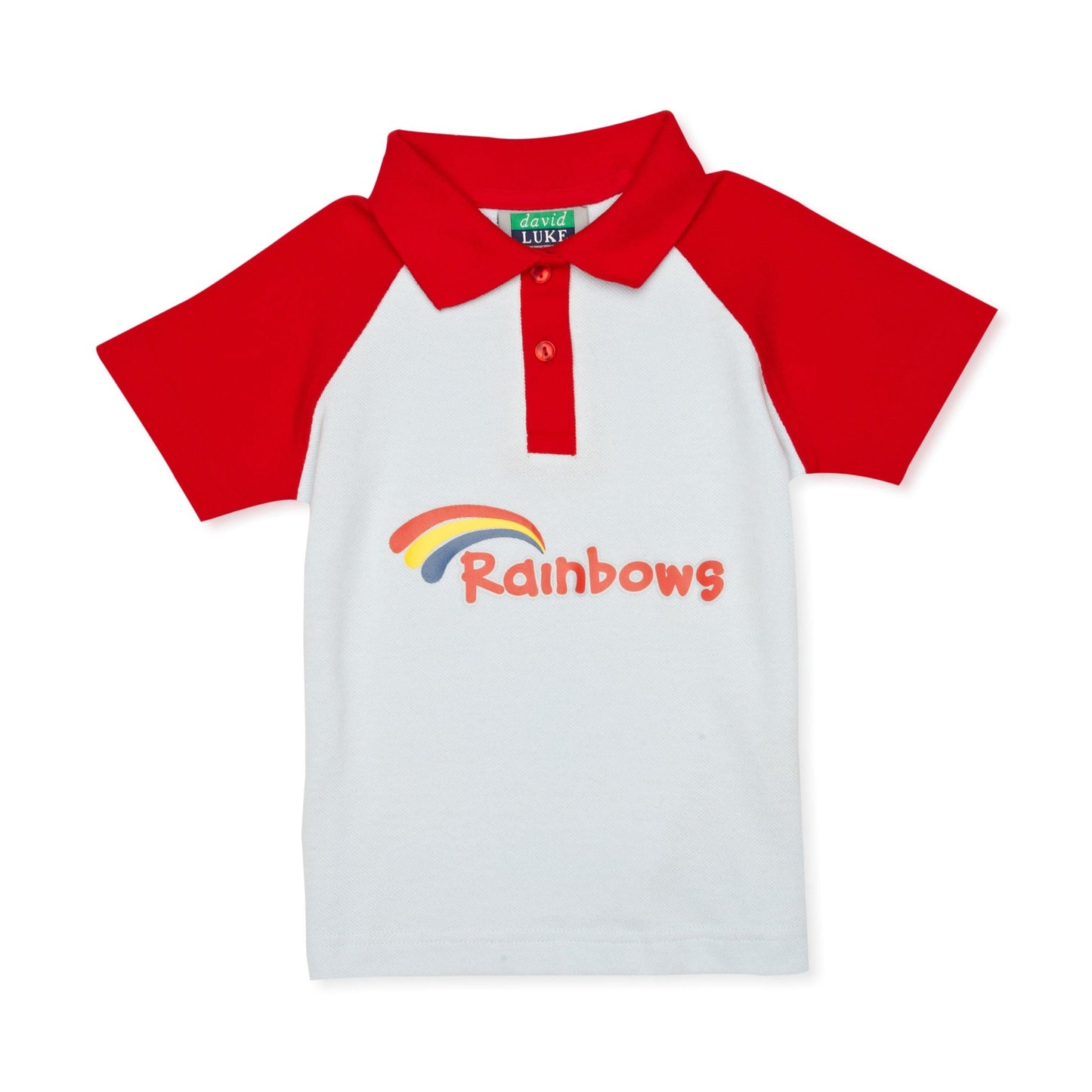 Rainbow Polo Girl's Shirt Red/Sky Medium