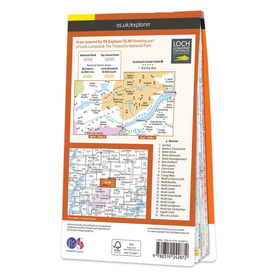 OS Explorer Map Ben Lawers & Glen Lyon OL48
