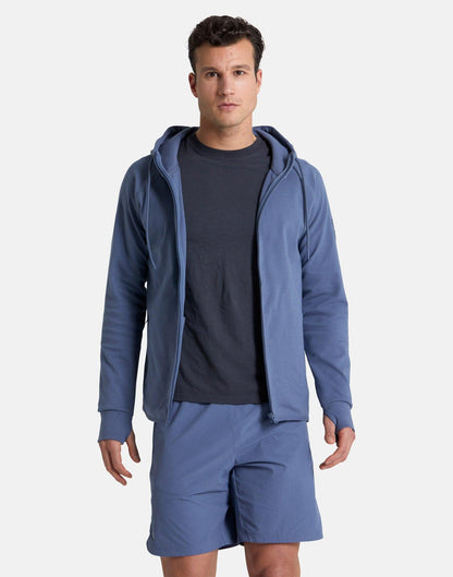 Gym+Coffee Men's Chill Zip Hoodie Thunder Blue