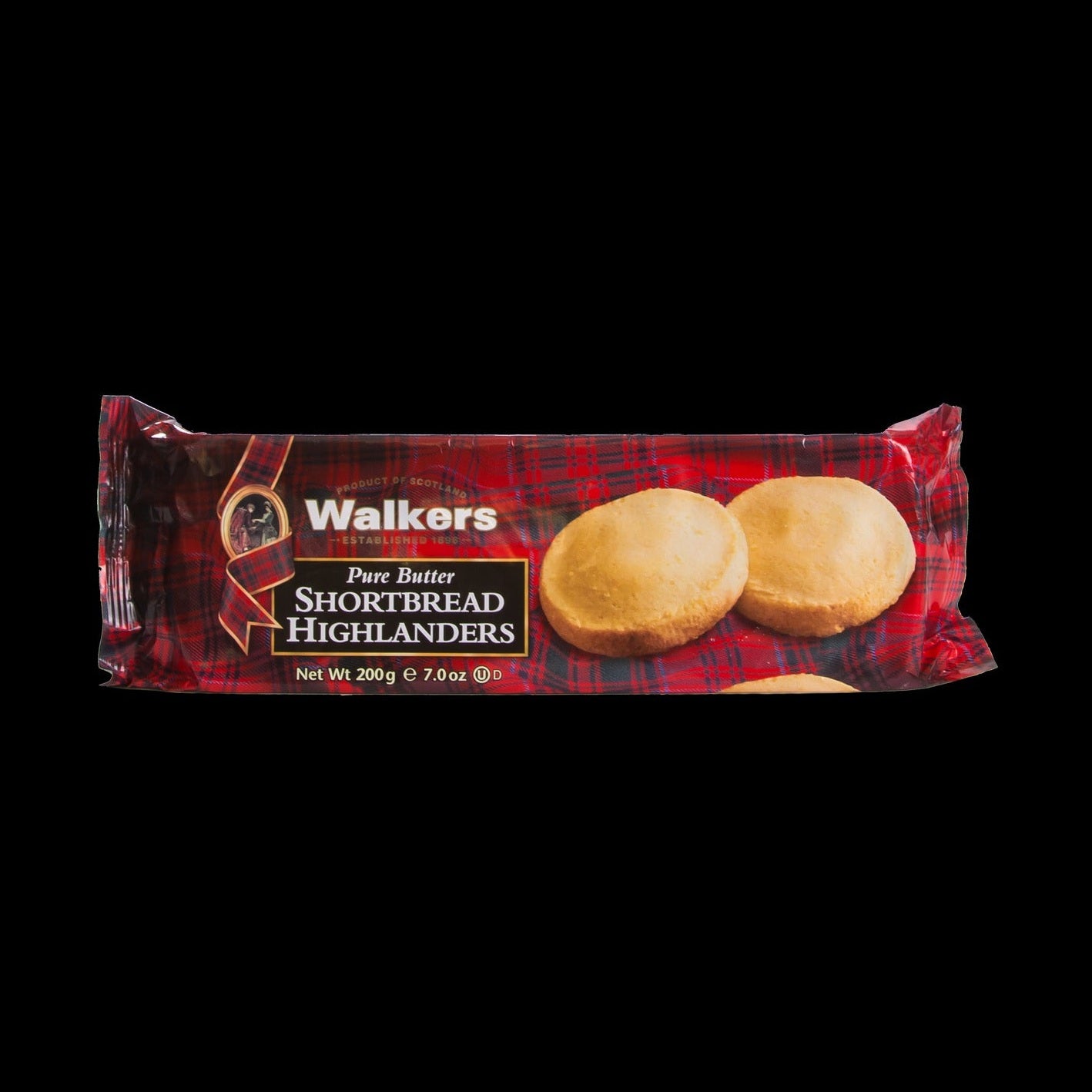 Walkers W176 Shortbread Highlander Cookies, 1.4oz, 2 pack