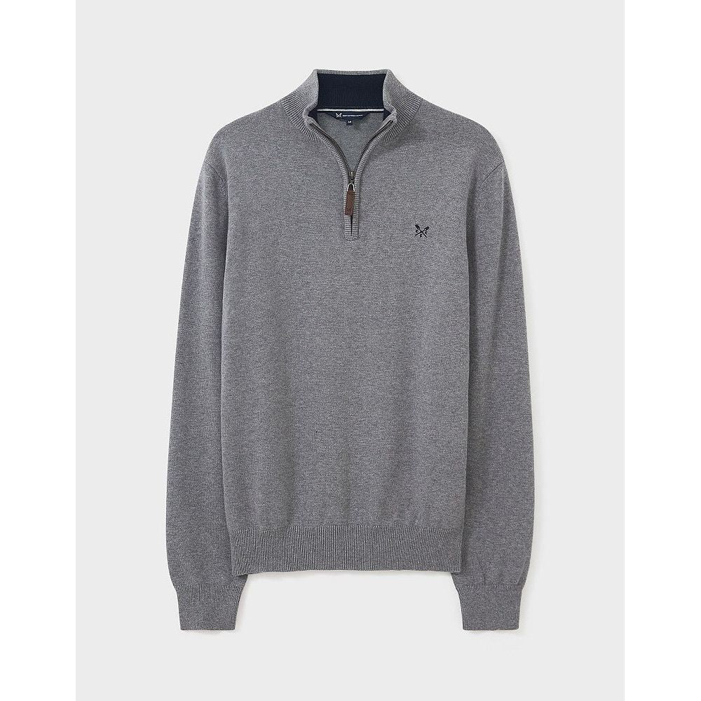 Crew Classic Half Zip Knit Grey Marl