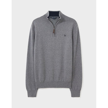 Crew Classic Half Zip Knit Grey Marl
